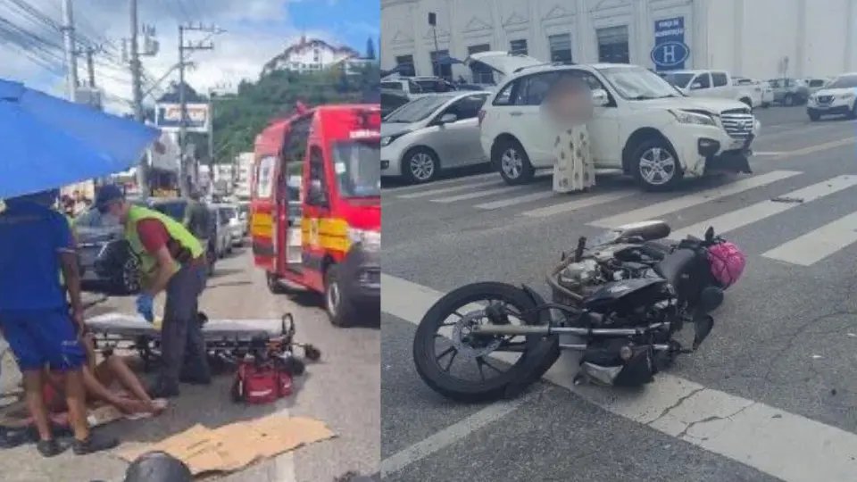 Motociclista sofre fratura em colisão com carro no Centro II