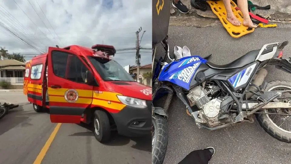 Motociclista fica ferido após acidente no Centro de São João Batista