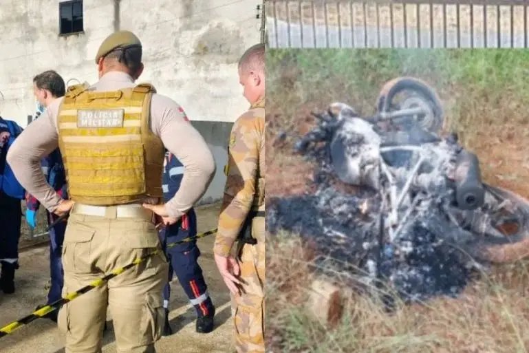 Dupla executa homem de 67 anos e incendeia moto na fuga