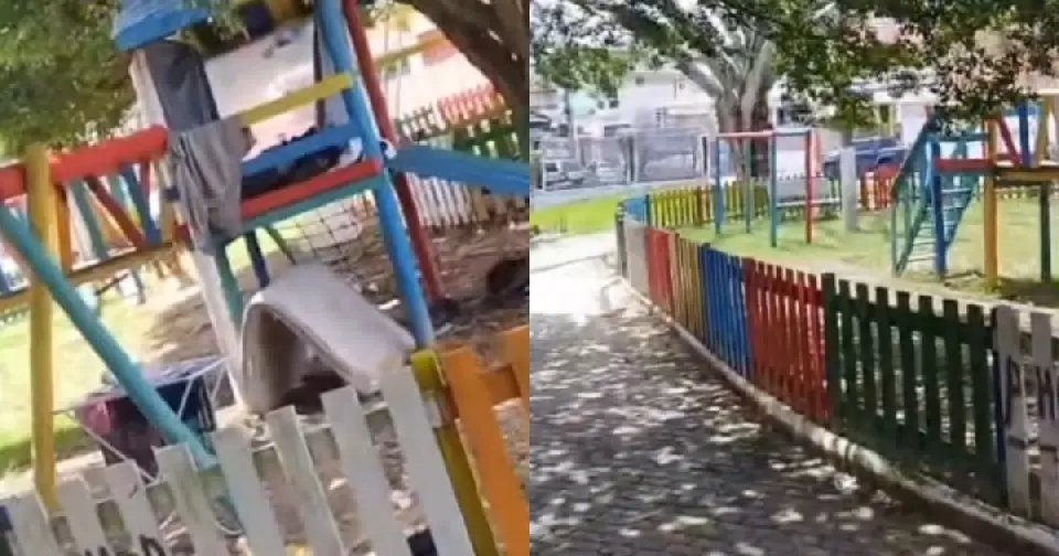 '‘Virou casa’': espaço infantil é ocupado e causa indignação em moradores